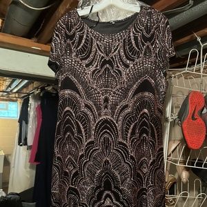 Formal Rose Gold Glitter Cocktail Dress